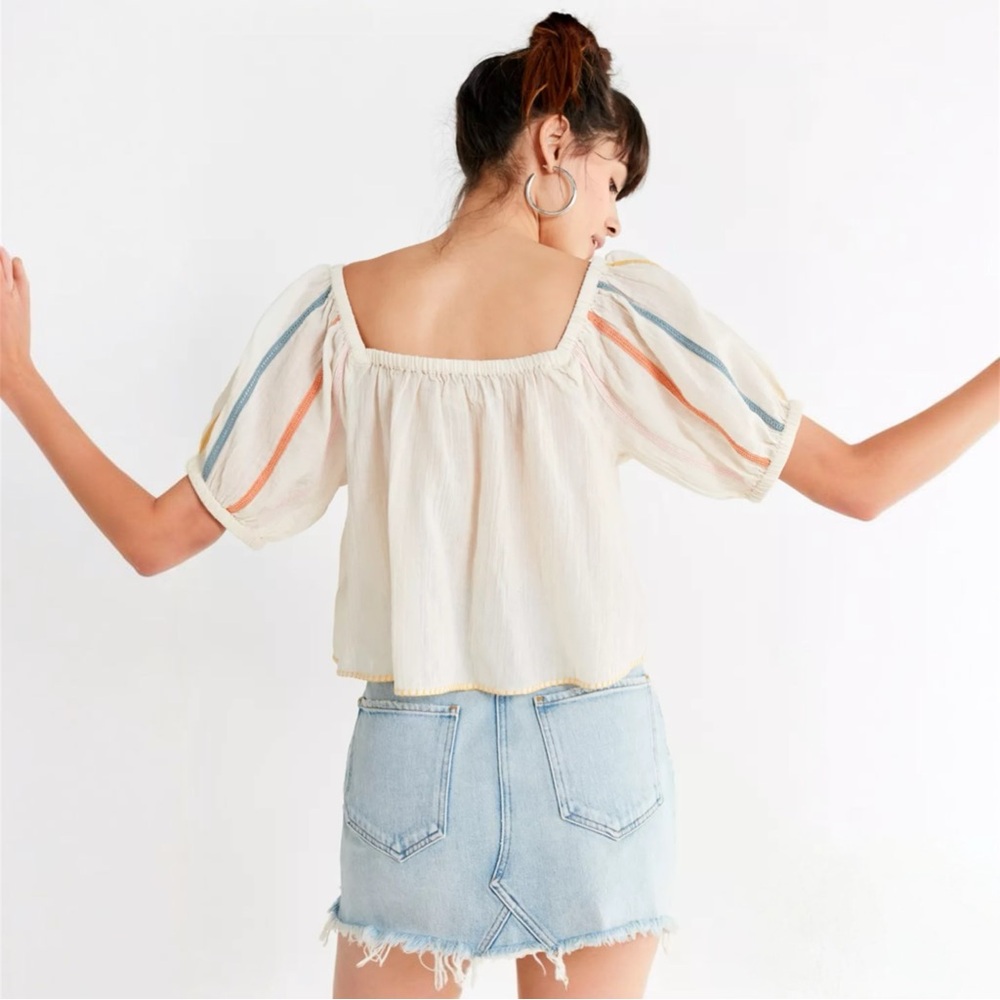 UO Embroidered Balloon Sleeve Blouses - Picture 3 of 5